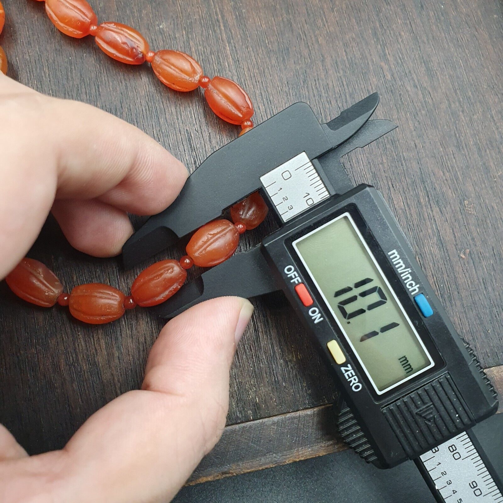 RARE Old antique Indo Tibetan Carnelian Agate Beads Melon Shape Beads necklace
