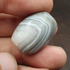 Antique Tibetan Gray Agate Bead: A Rare Gem from the Past 24.8x19.2 mm AGT5