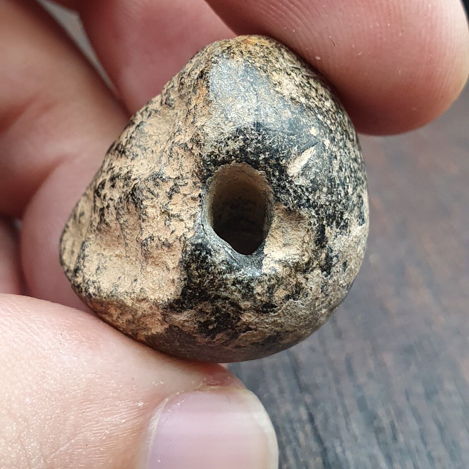 Antique Ancient Roman Period Stone Steal Stamp Bead Broken