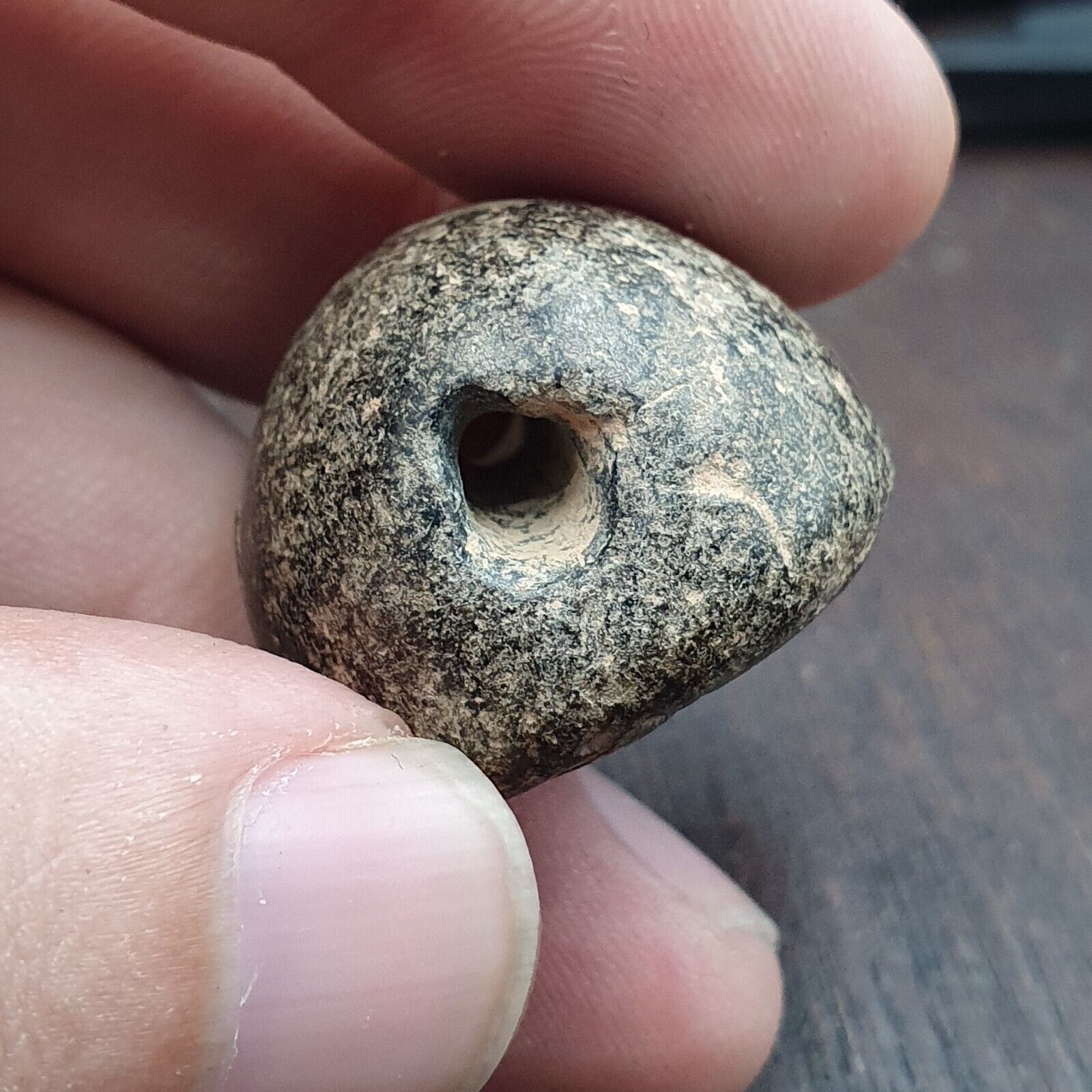 Antique Ancient Roman Period Stone Steal Stamp Bead Broken