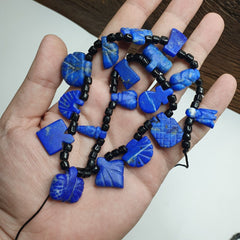 Lot Of 17 Pcs Rare Top Quality Lapis Lazuli Stone Amulets mix Shapes Necklace