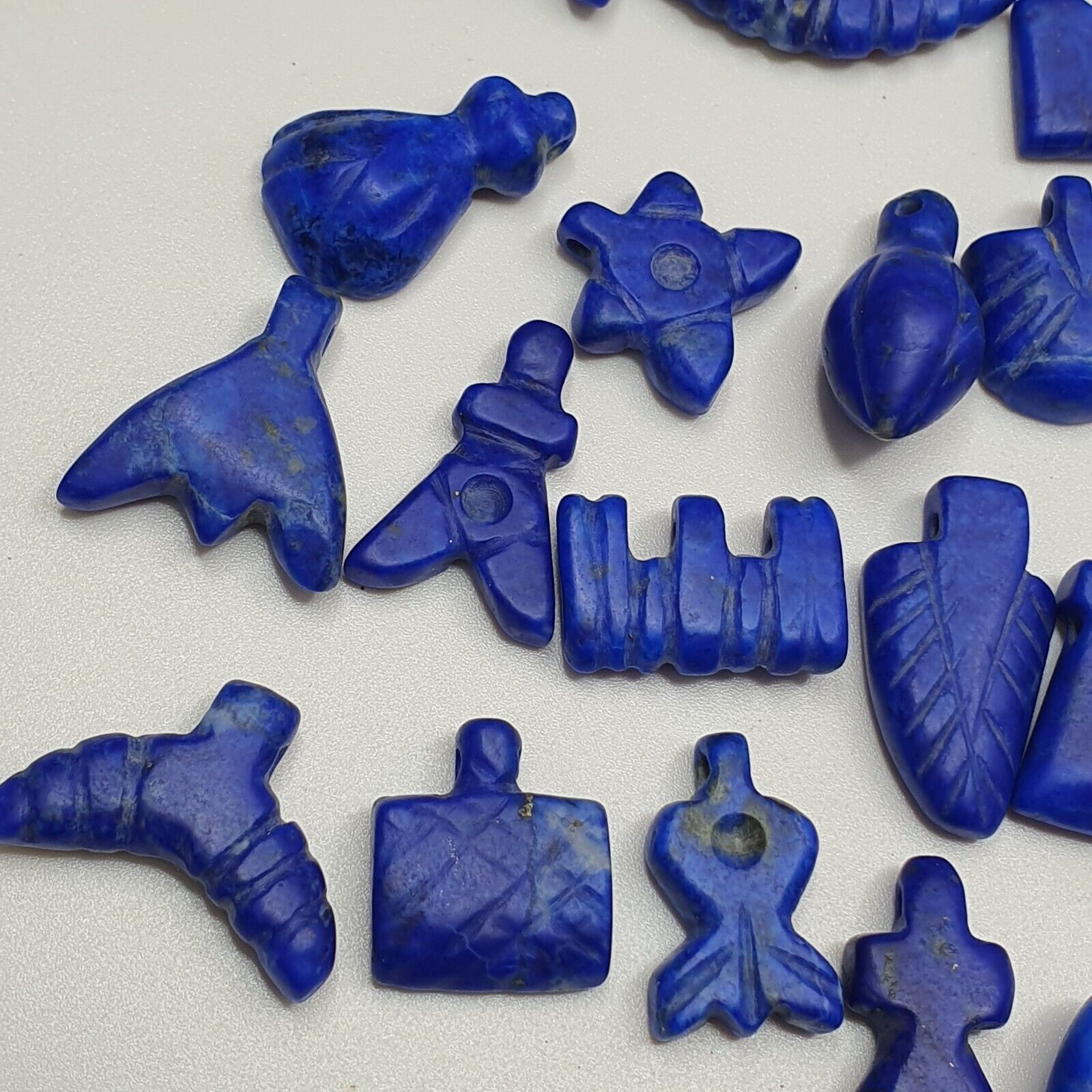 Lot Of 25 Pcs Rare Top Quality Lapis Lazuli Stone Amulets Different Shapes