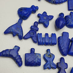 Lot Of 25 Pcs Rare Top Quality Lapis Lazuli Stone Amulets Different Shapes