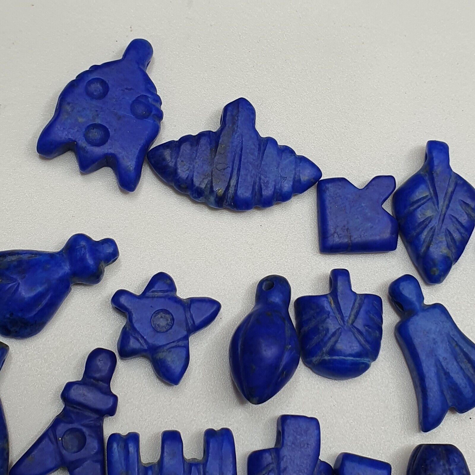 Lot Of 25 Pcs Rare Top Quality Lapis Lazuli Stone Amulets Different Shapes