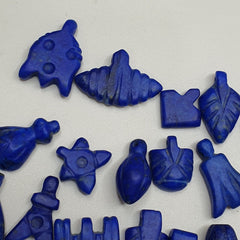 Lot Of 25 Pcs Rare Top Quality Lapis Lazuli Stone Amulets Different Shapes