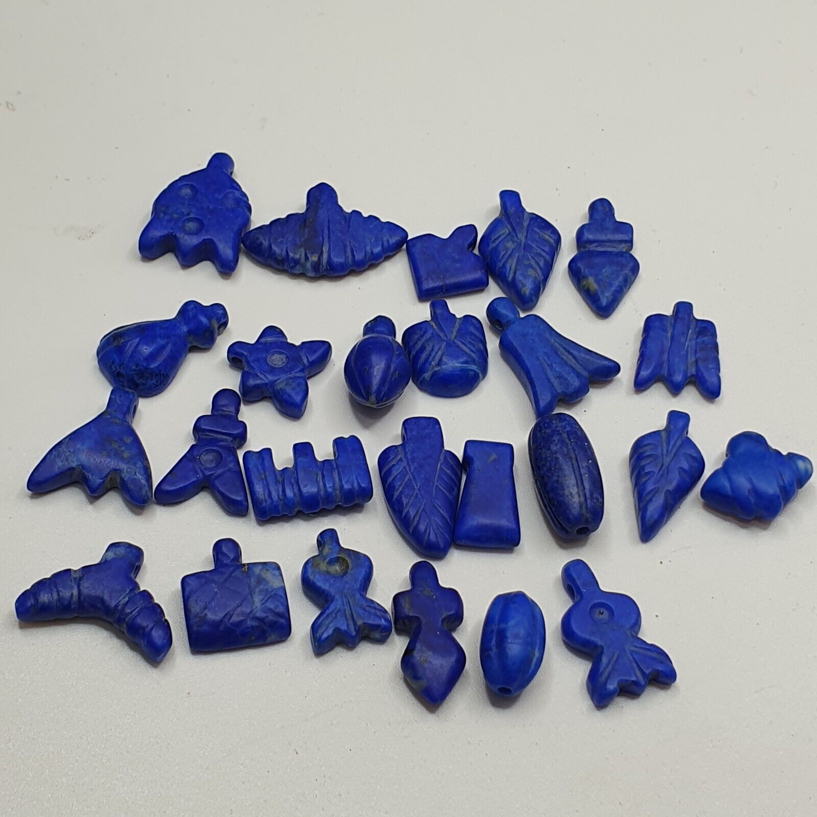 Lot Of 25 Pcs Rare Top Quality Lapis Lazuli Stone Amulets Different Shapes