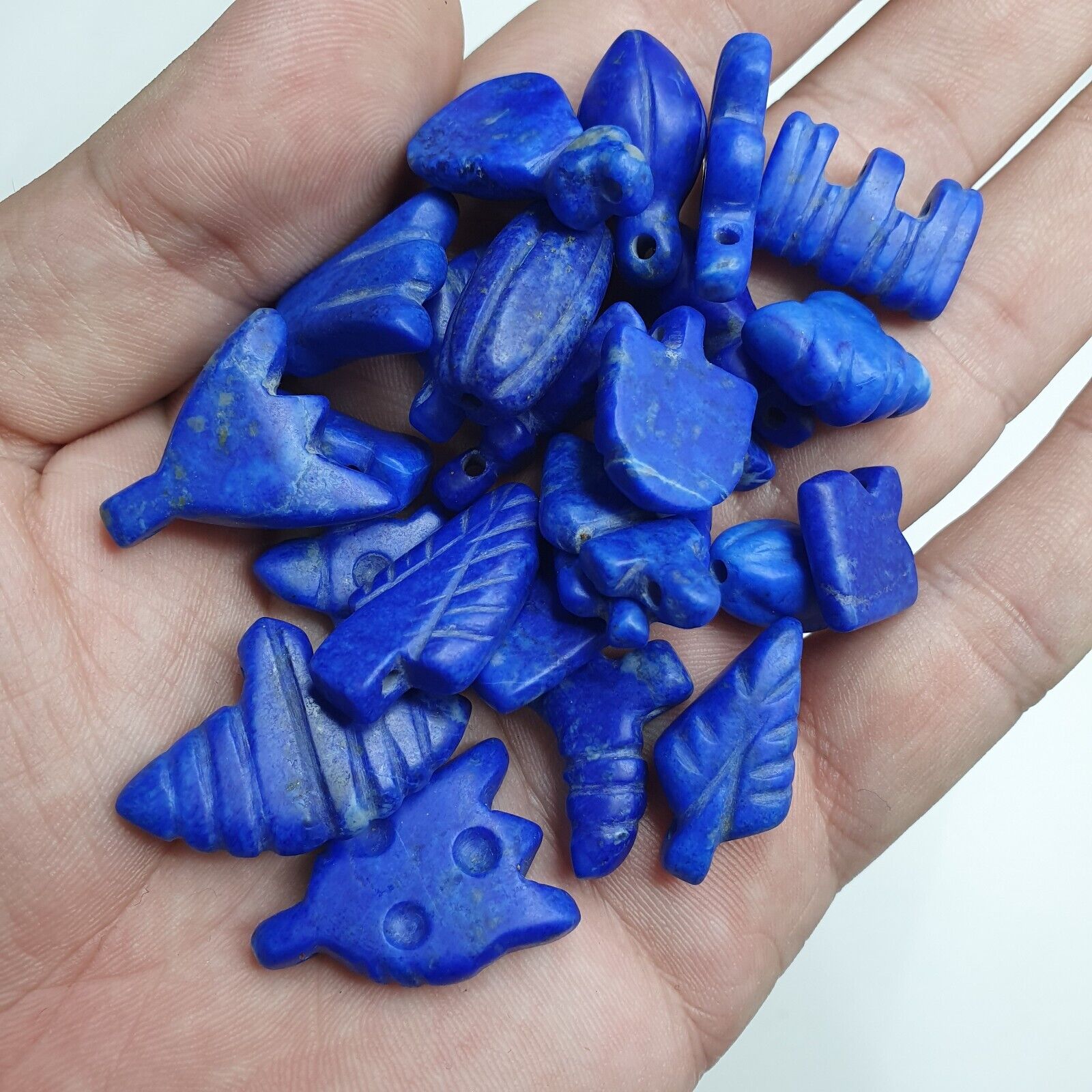 Lot Of 25 Pcs Rare Top Quality Lapis Lazuli Stone Amulets Different Shapes
