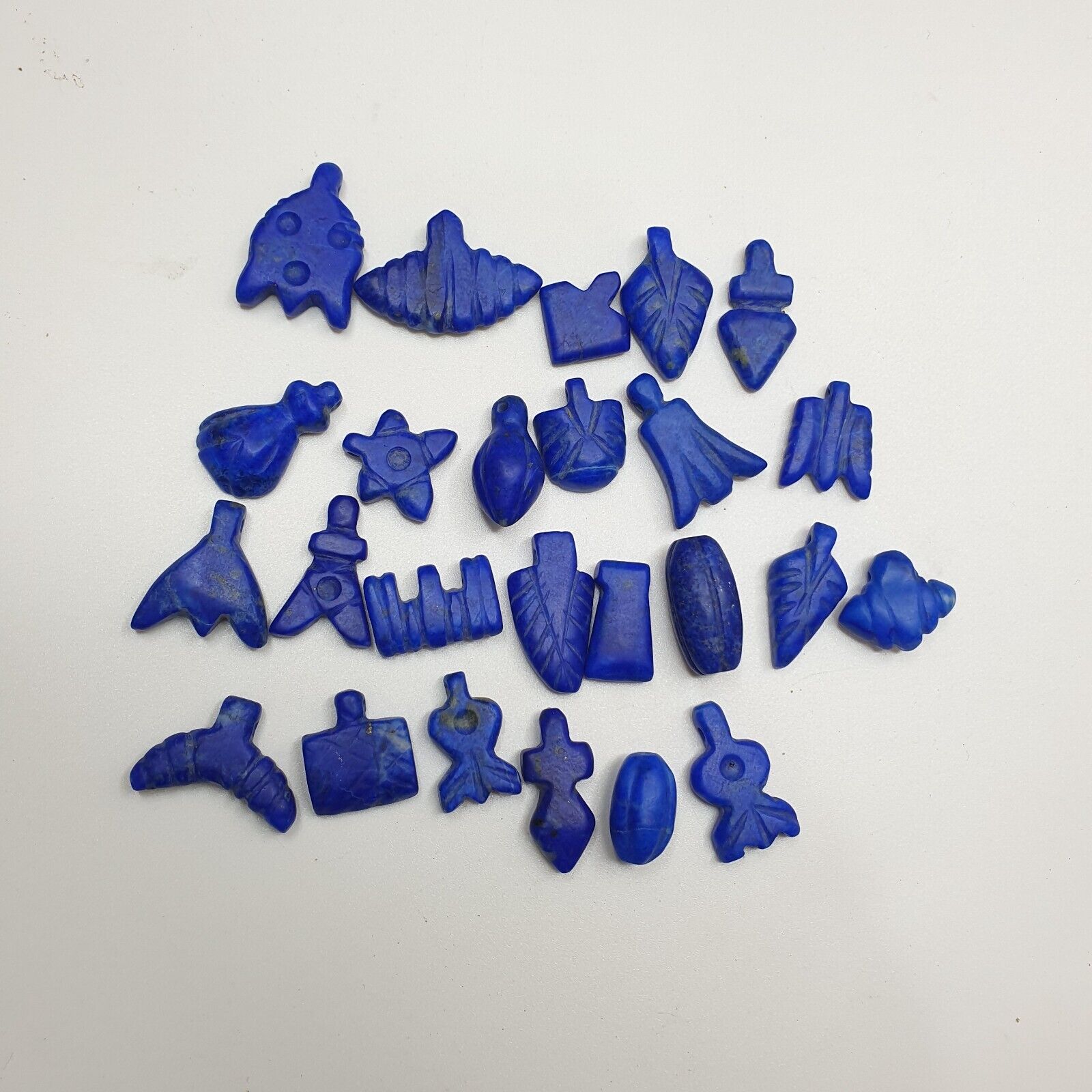 Lot Of 25 Pcs Rare Top Quality Lapis Lazuli Stone Amulets Different Shapes