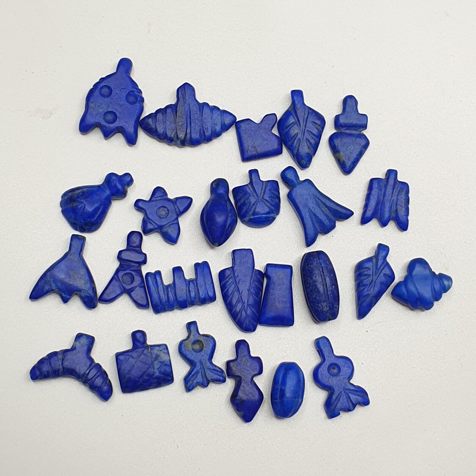 Lot Of 25 Pcs Rare Top Quality Lapis Lazuli Stone Amulets Different Shapes