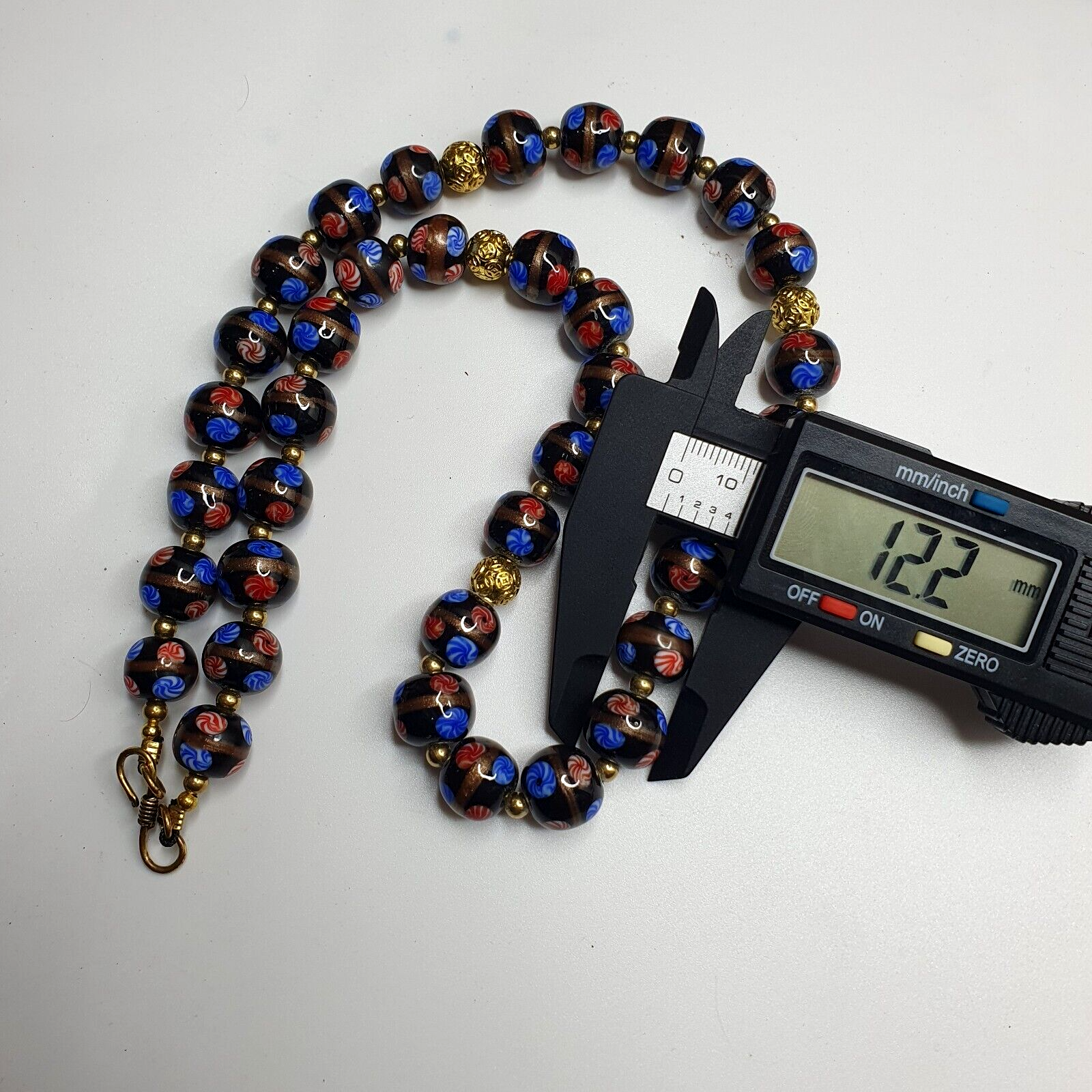 BEAUTIFUL MURANO Style Fancy ART 12MM Aventurine GLASS BEADS Strand