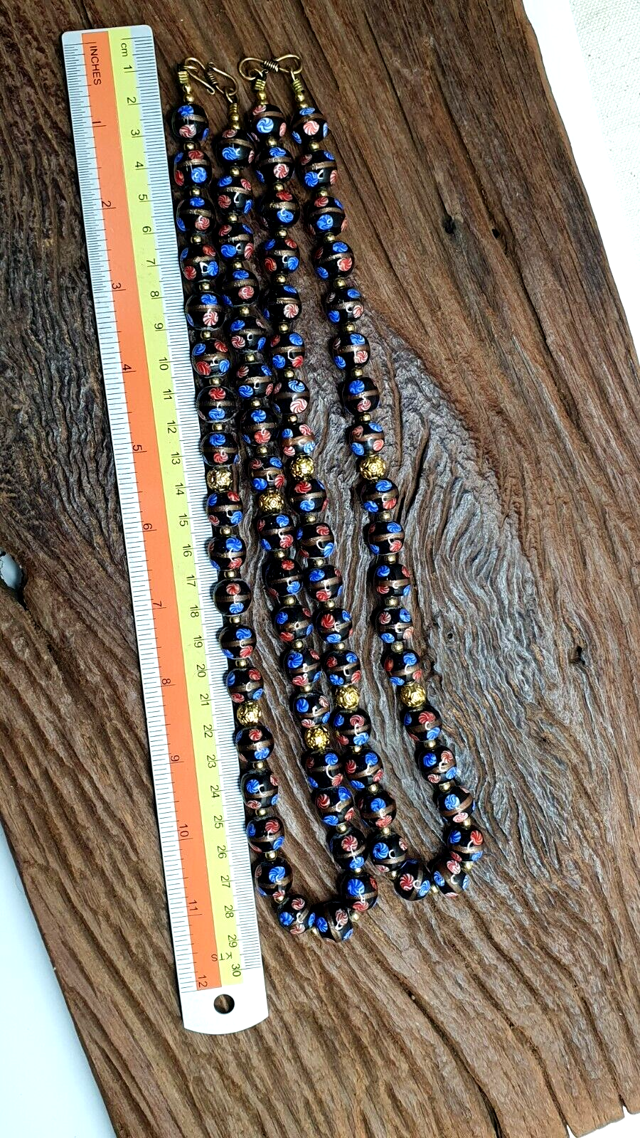 BEAUTIFUL MURANO Style Fancy ART 12MM Aventurine GLASS BEADS Strand