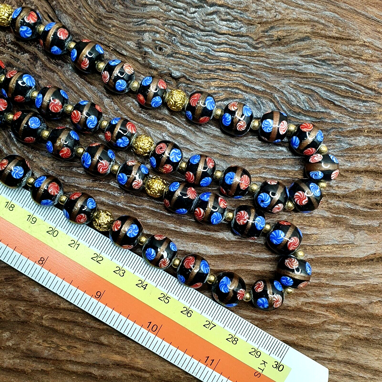 BEAUTIFUL MURANO Style Fancy ART 12MM Aventurine GLASS BEADS Strand