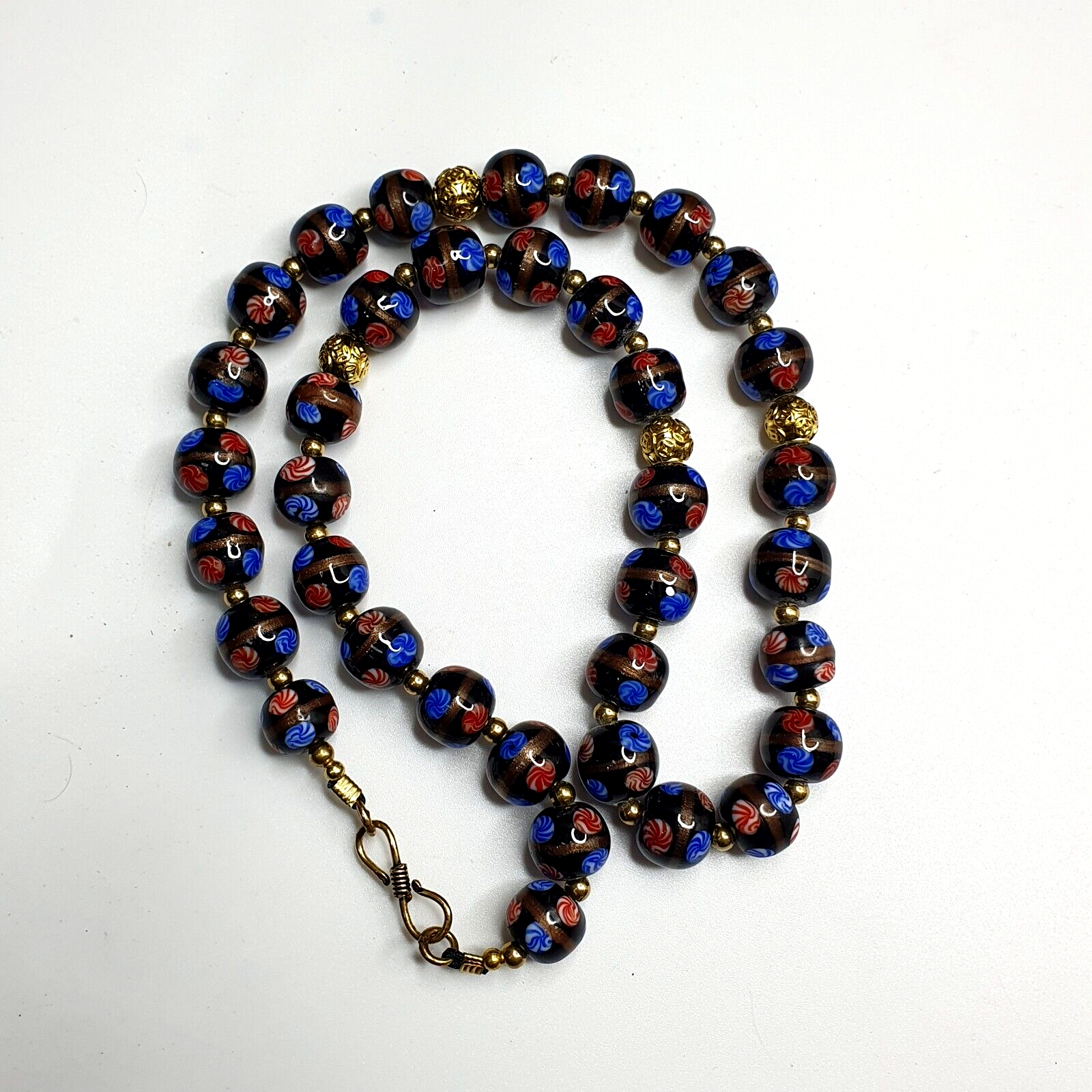 BEAUTIFUL MURANO Style Fancy ART 12MM Aventurine GLASS BEADS Strand