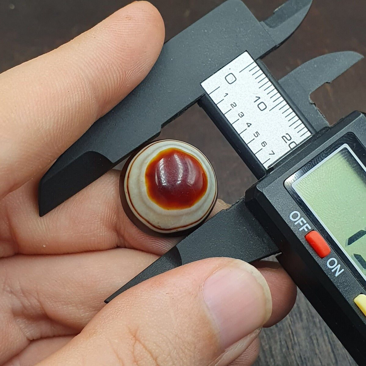Antique Tibetan Luk Mik Goat Eye Agate Stone Cabochon for Ring Pendent 19.6mm