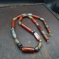 Antique Combination of Indo Tibetan Yemeni and African carnelian Agate Beads