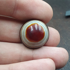 Antique Tibetan Luk Mik Goat Eye Agate Stone Cabochon for Ring Pendent 19.6mm