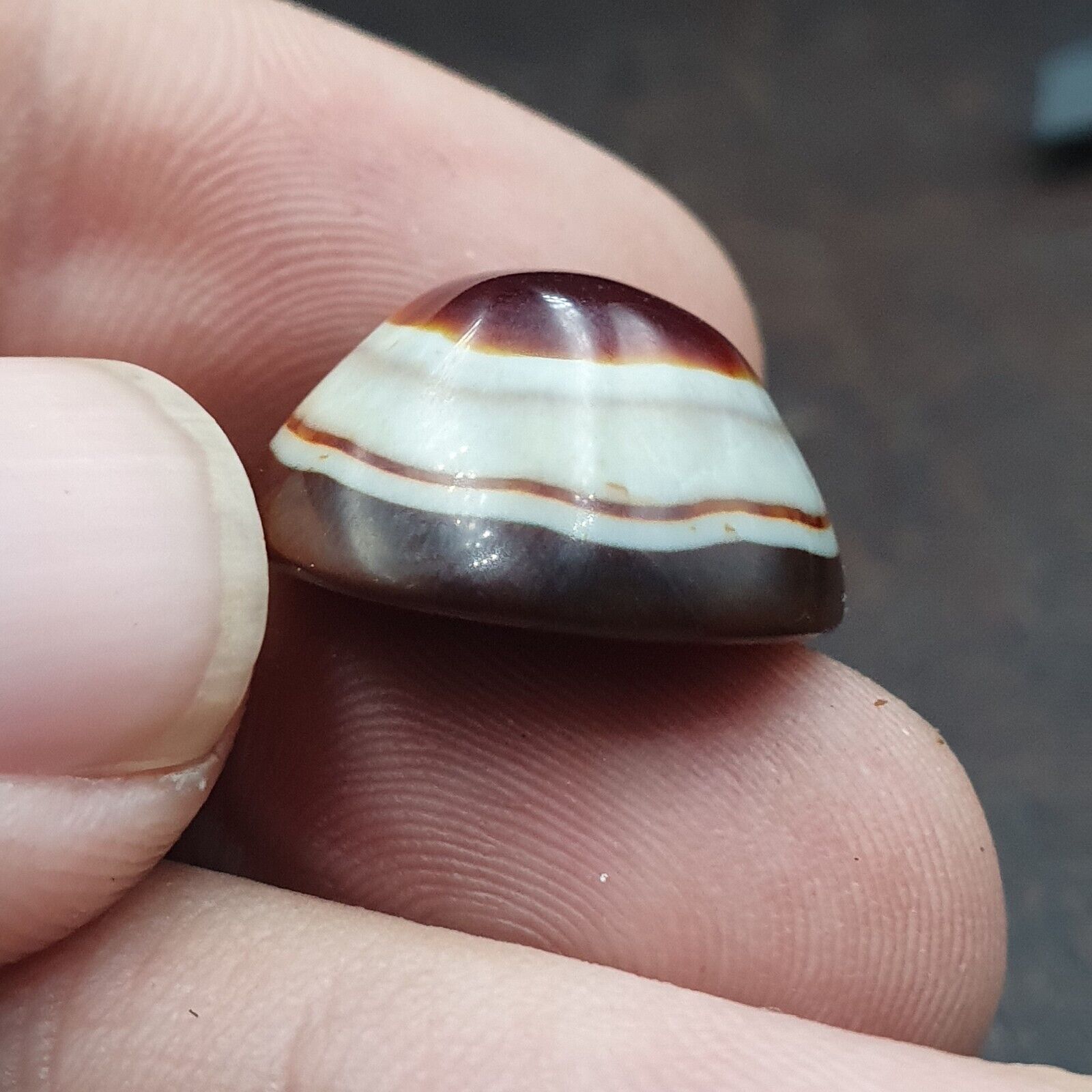 Antique Tibetan Luk Mik Goat Eye Agate Stone Cabochon for Ring Pendent 19.6mm