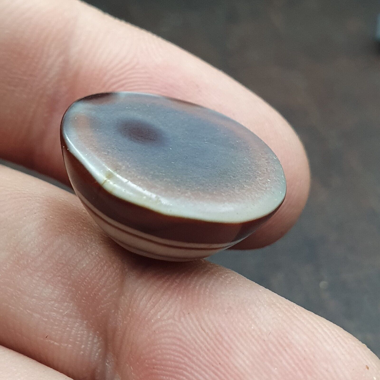 Antique Tibetan Luk Mik Goat Eye Agate Stone Cabochon for Ring Pendent 19.6mm
