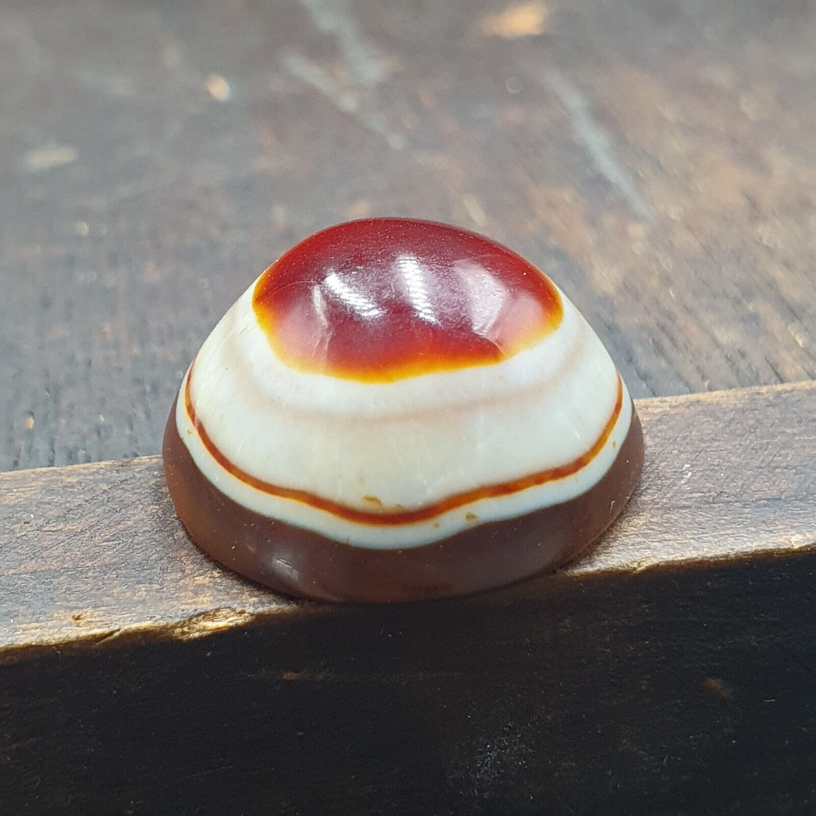 Antique Tibetan Luk Mik Goat Eye Agate Stone Cabochon for Ring Pendent 19.6mm