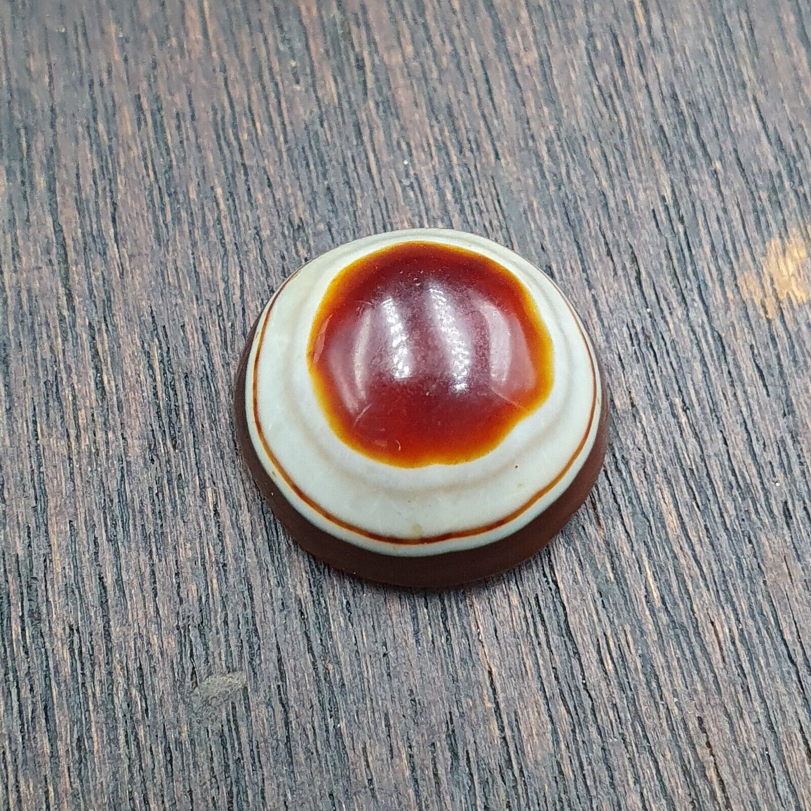 Antique Tibetan Luk Mik Goat Eye Agate Stone Cabochon for Ring Pendent 19.6mm