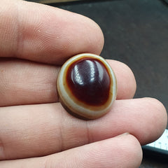 Antique Tibetan Luk Mik Goat Eye Agate Stone Cabochon for Ring Pendent 21mm
