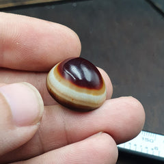 Antique Tibetan Luk Mik Goat Eye Agate Stone Cabochon for Ring Pendent 21mm