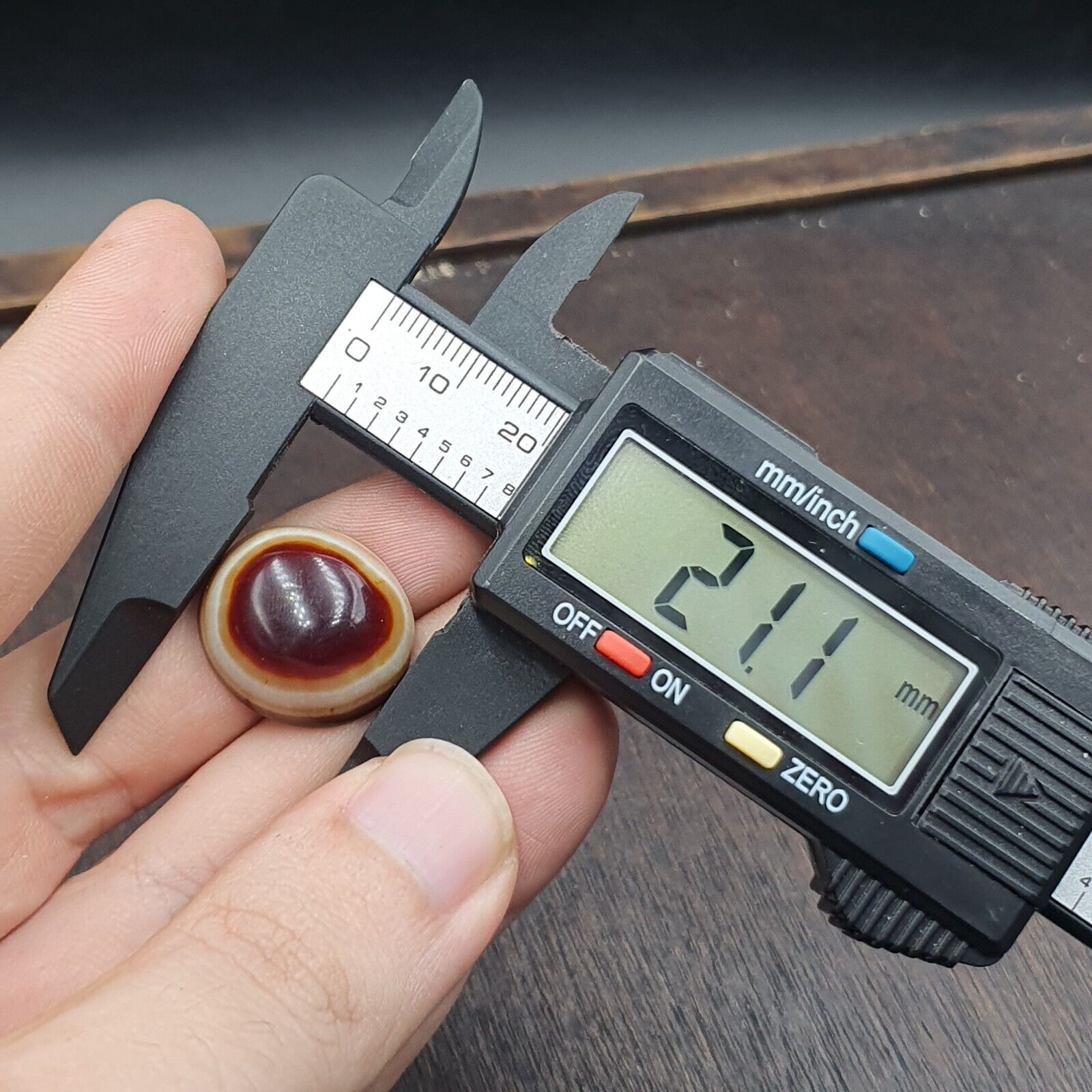 Antique Tibetan Luk Mik Goat Eye Agate Stone Cabochon for Ring Pendent 21mm