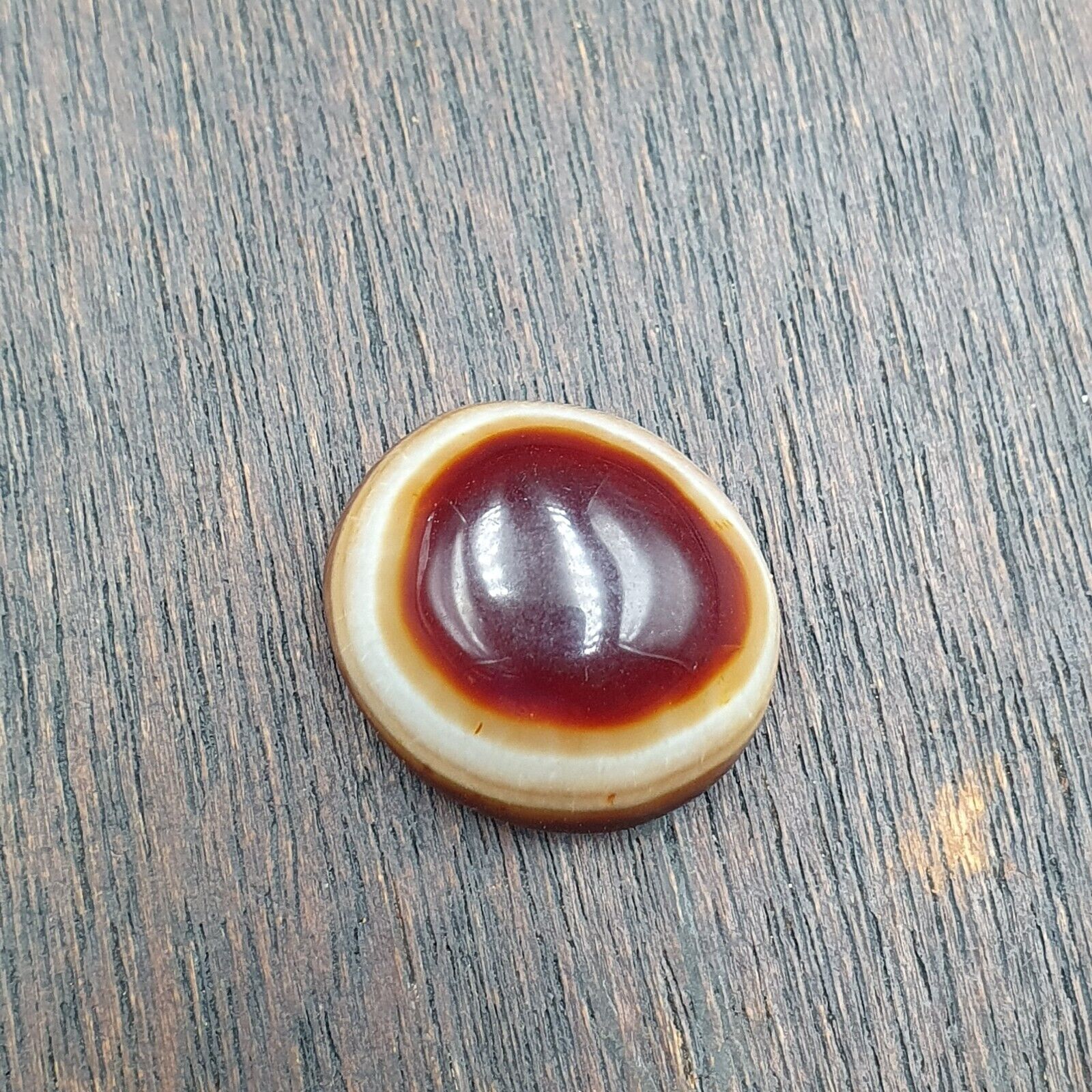 Antique Tibetan Luk Mik Goat Eye Agate Stone Cabochon for Ring Pendent 21mm