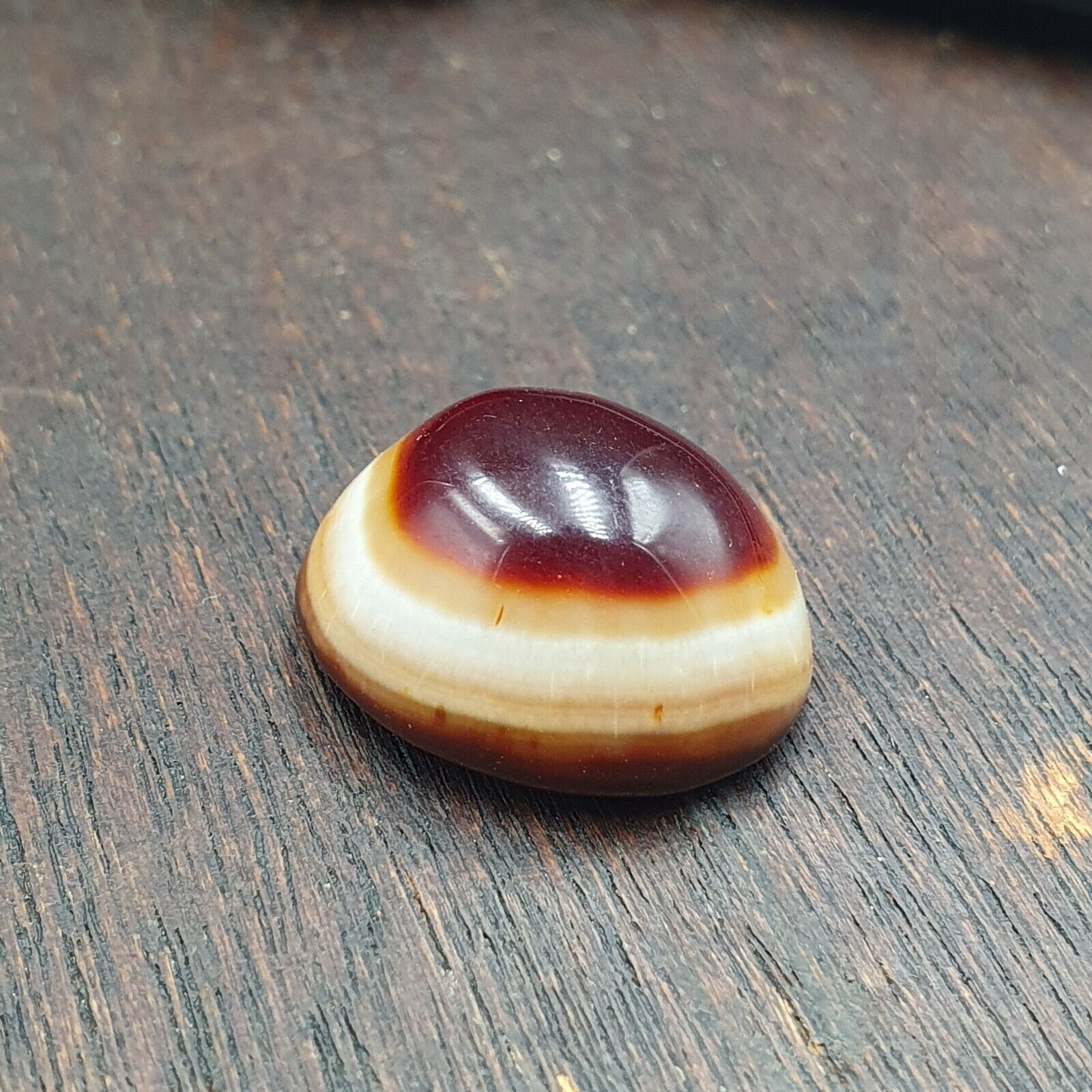 Antique Tibetan Luk Mik Goat Eye Agate Stone Cabochon for Ring Pendent 21mm