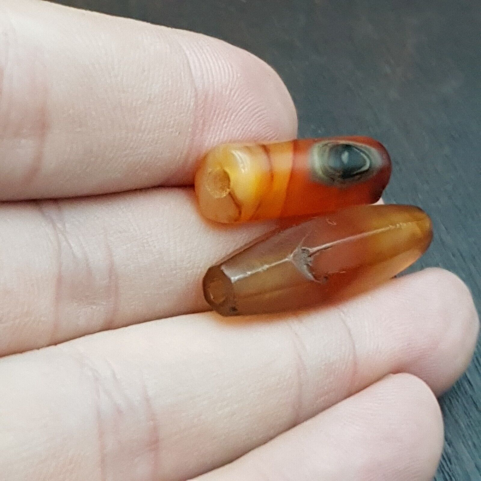 Antique Old African Rare AGATE Traded Bead Top Rare Himalayas  Bead AFR-CT-4