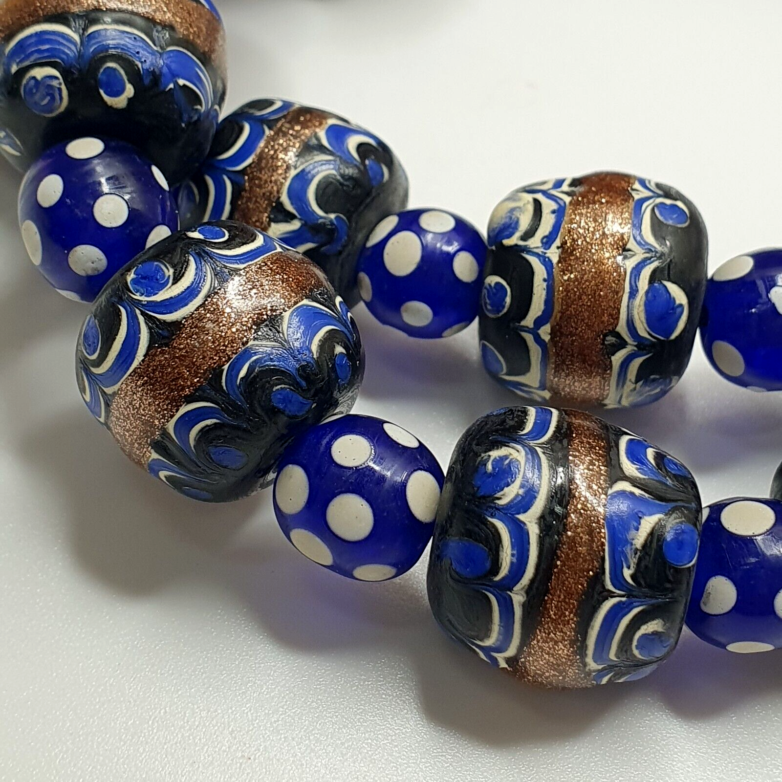 vintage Venetian Style Wedding cake Millefiori Fancy glass beads 18mm