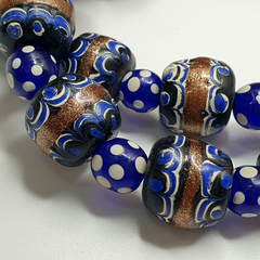 vintage Venetian Style Wedding cake Millefiori Fancy glass beads 18mm