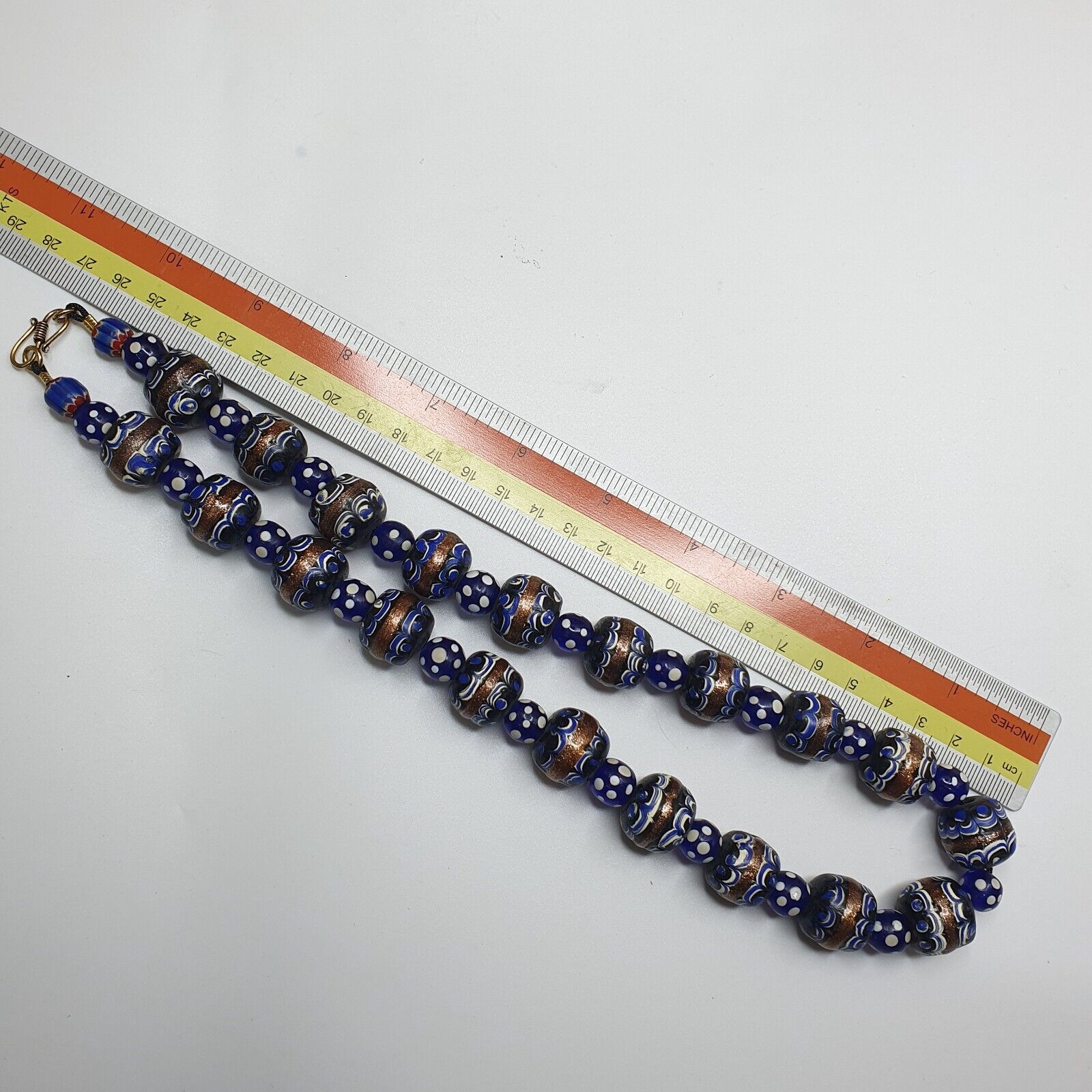 vintage Venetian Style Wedding cake Millefiori Fancy glass beads 18mm