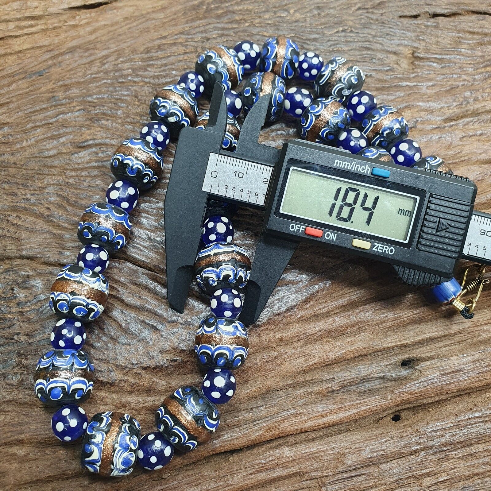 vintage Venetian Style Wedding cake Millefiori Fancy glass beads 18mm