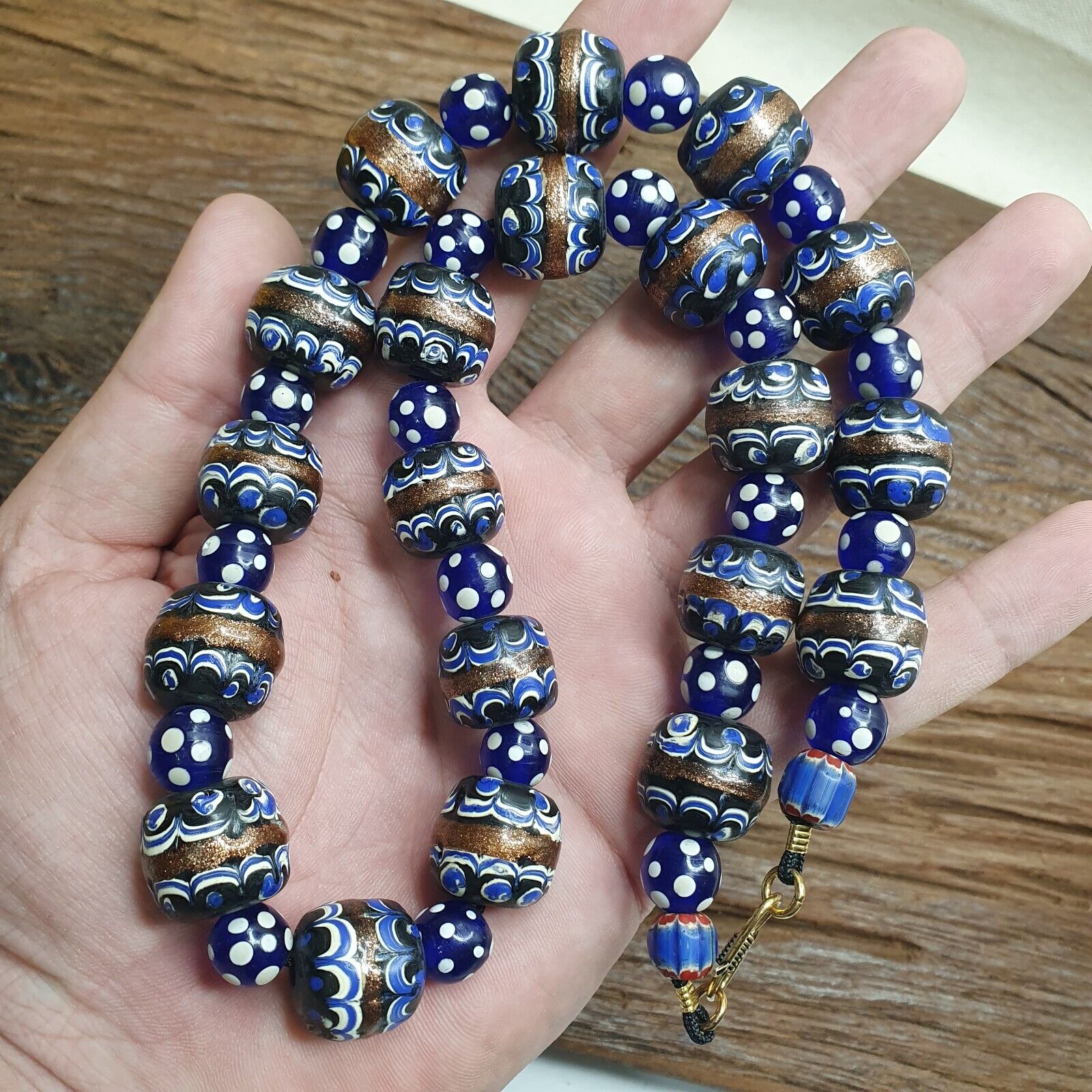 vintage Venetian Style Wedding cake Millefiori Fancy glass beads 18mm