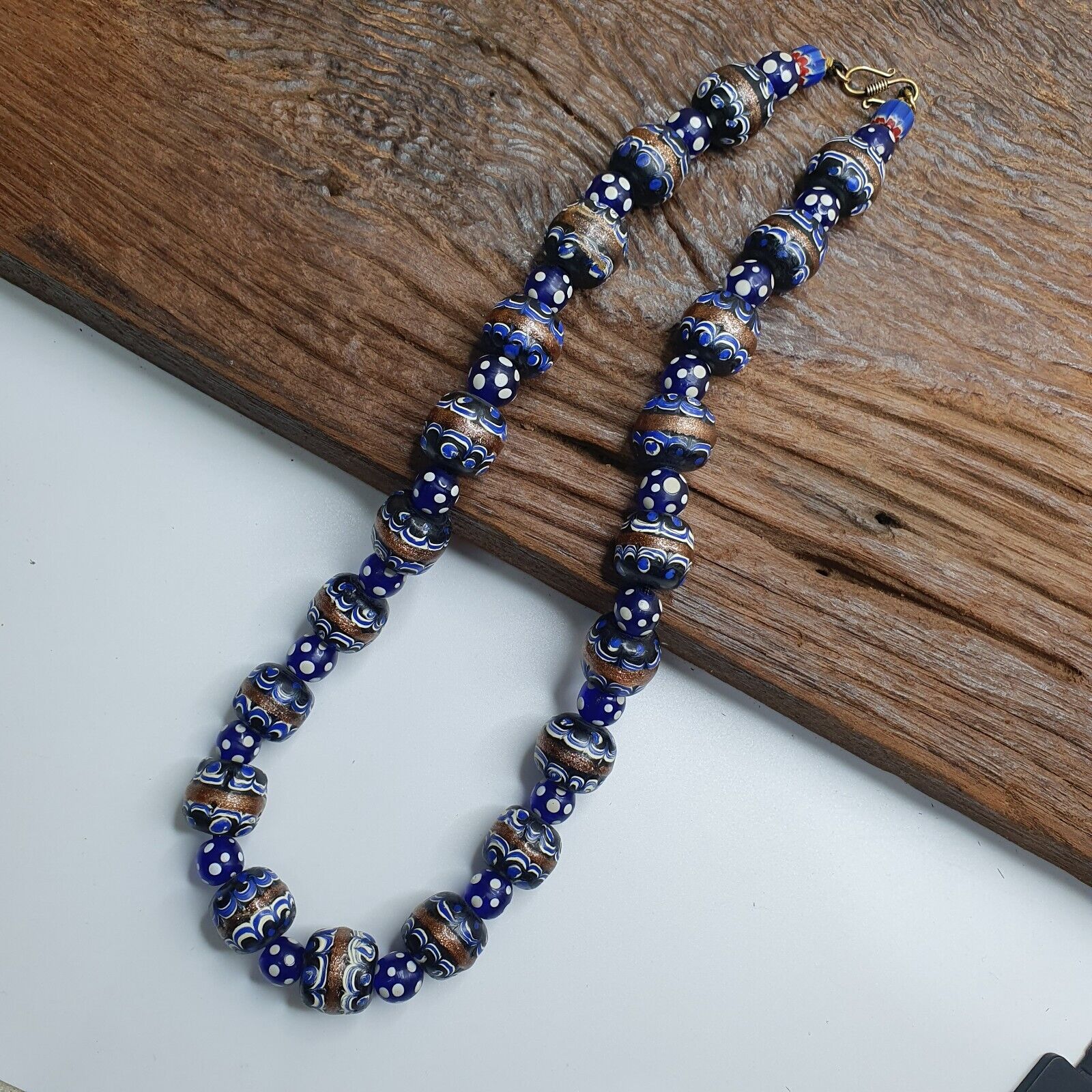 vintage Venetian Style Wedding cake Millefiori Fancy glass beads 18mm
