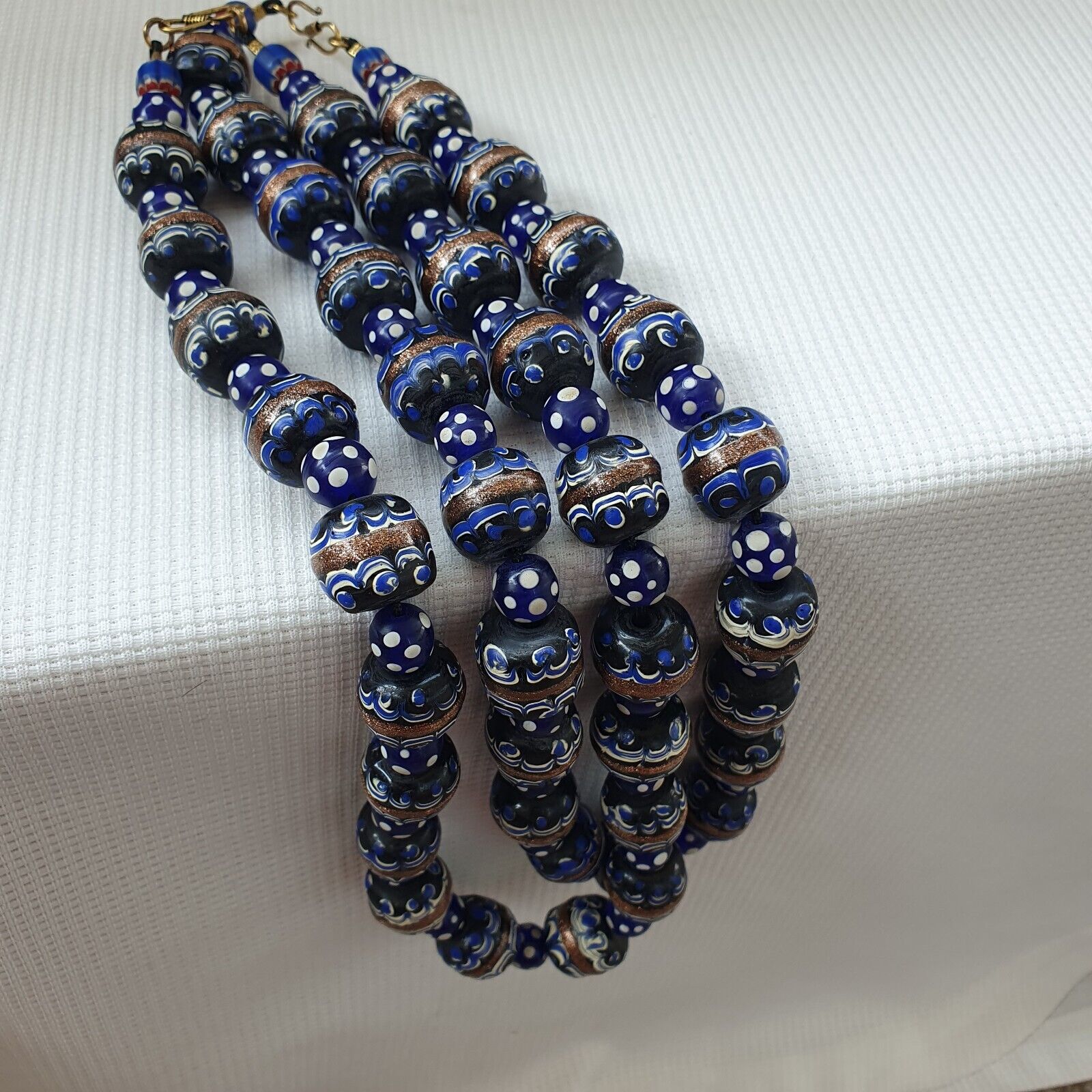 vintage Venetian Style Wedding cake Millefiori Fancy glass beads 18mm