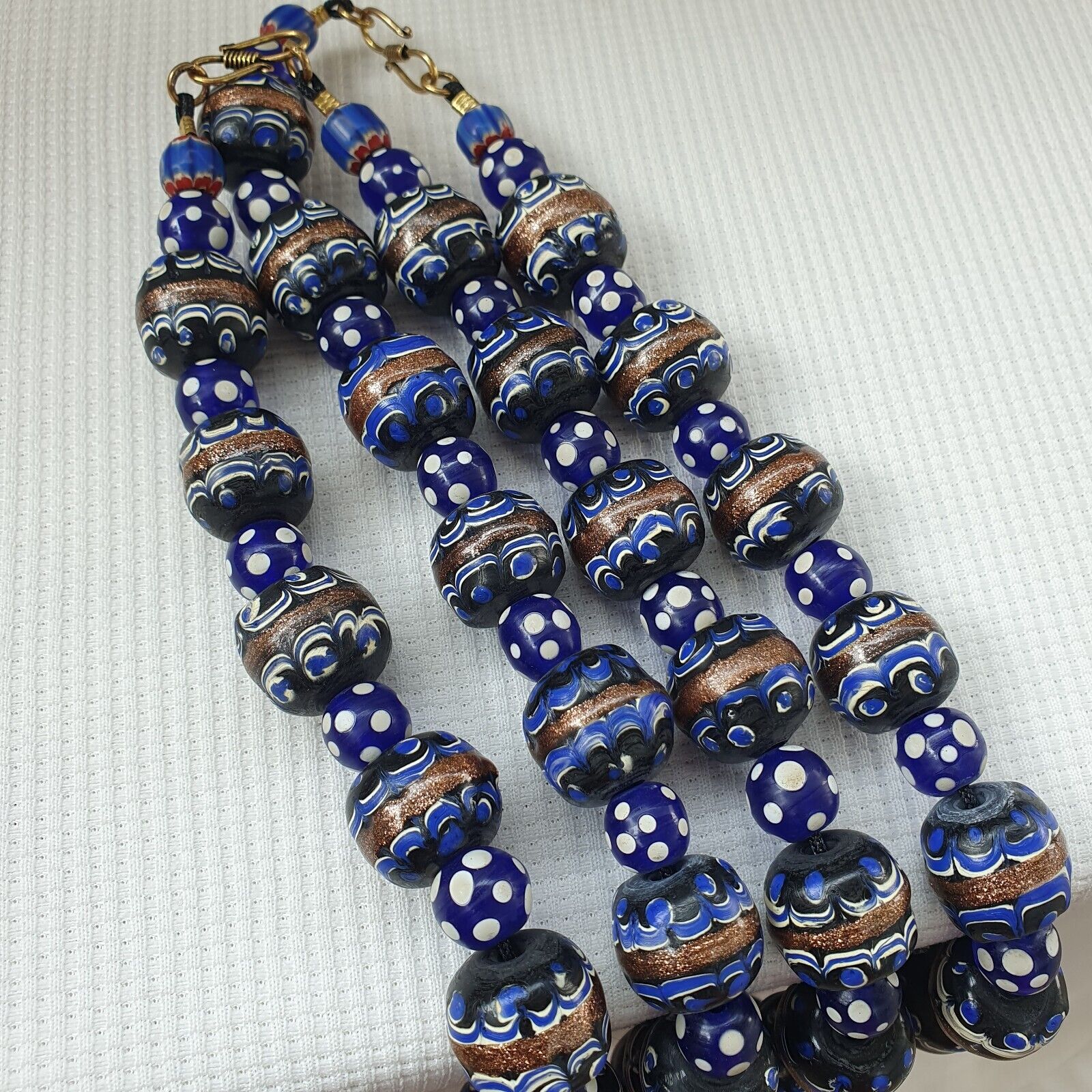 vintage Venetian Style Wedding cake Millefiori Fancy glass beads 18mm