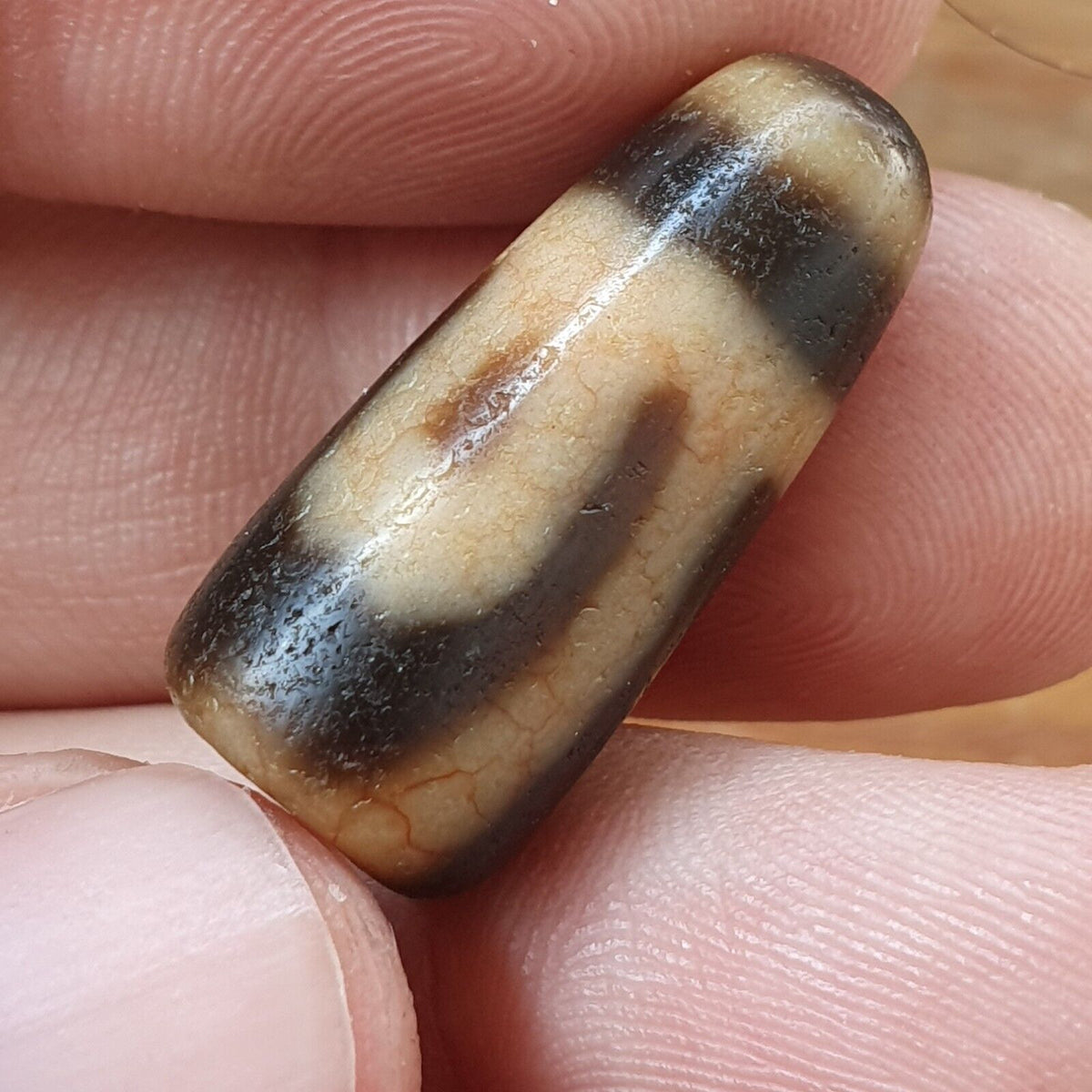 Antique Himalayan Indo Tibetan Agate Dzi Bead Amulet
