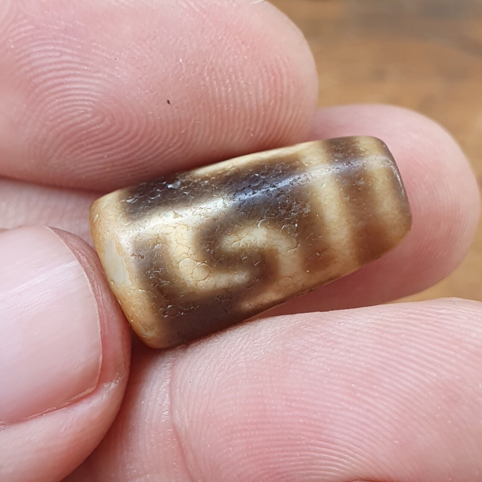 Antique Himalayan Indo Tibetan Agate Dzi Bead Amulet #TBC-4