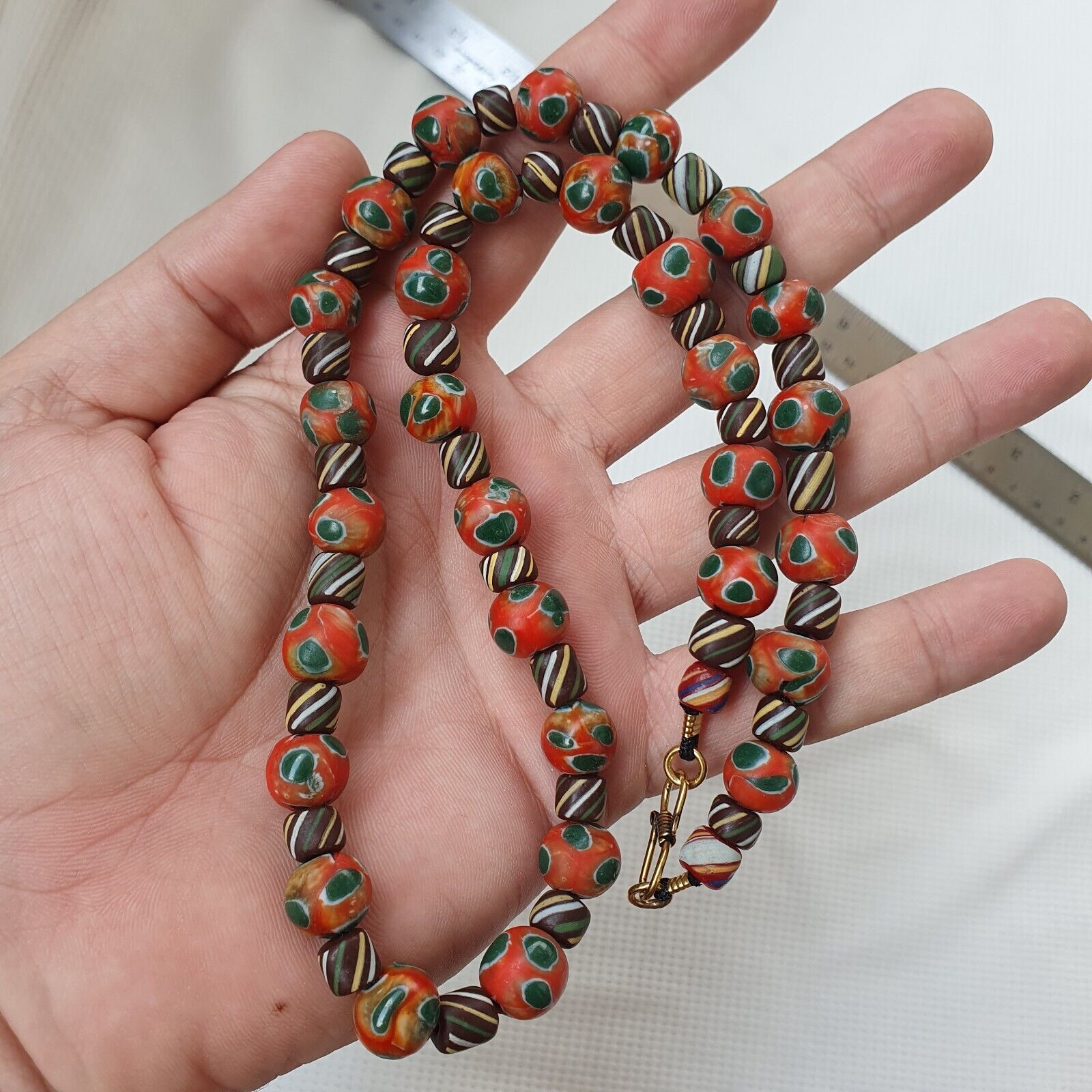 Vintage Gabri Eyes Glass Beads Strand Necklace