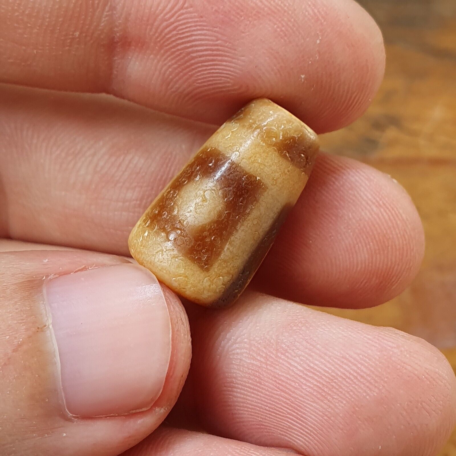 Antique Himalayan Indo Tibetan Agate Dzi Bead Amulet #TBC-2