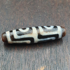 Unique Pattern 4 eyes Himalayan Tibetan Agate Dzi Bead Amulet