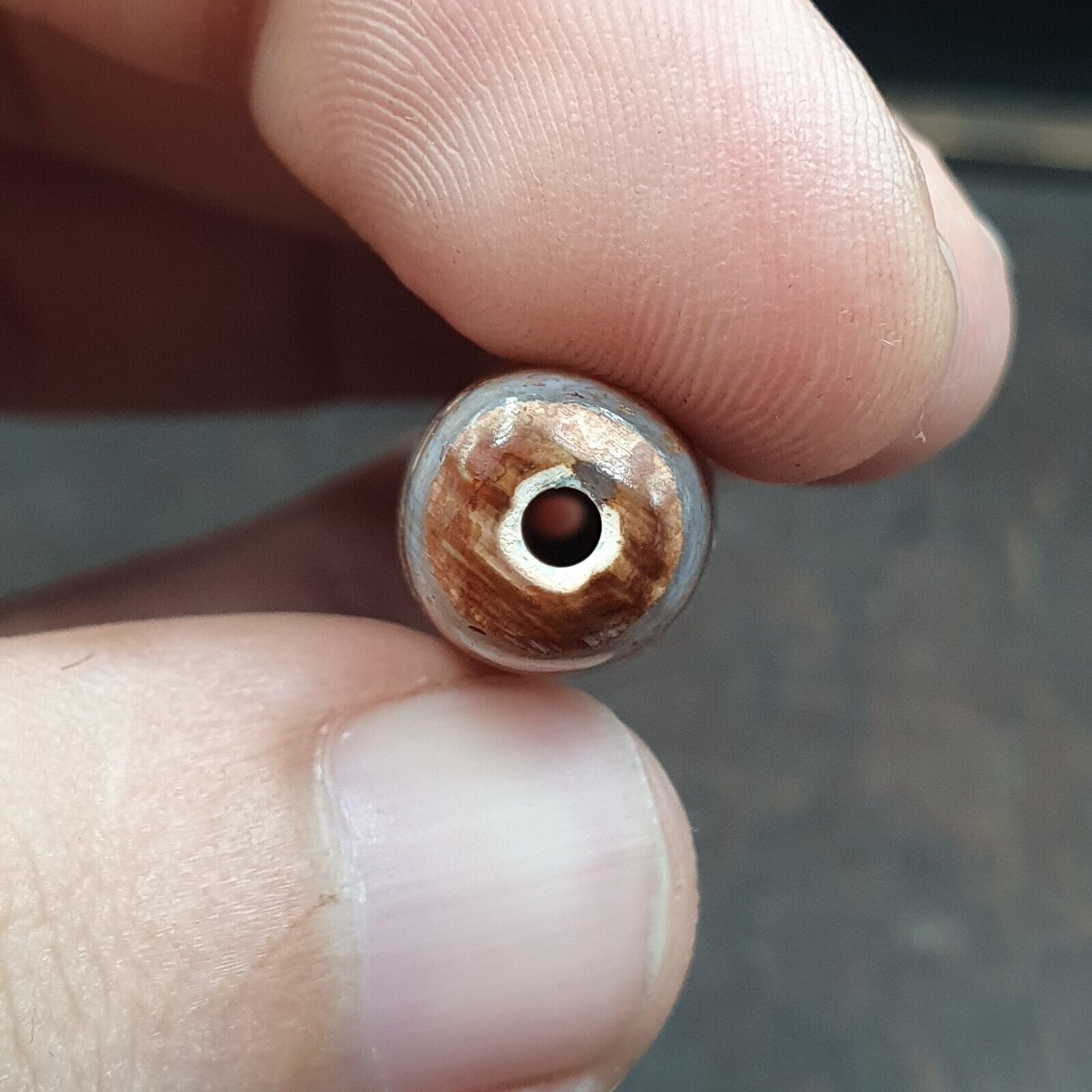 Rusted 7 eyes Powerful Himalayan Indo Tibetan Agate Dzi Bead Amulet