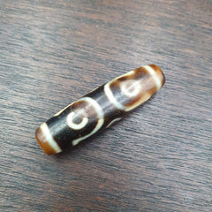 Himalayan Tibetan Nepalese 6 Eyes Agate Dzi Amulet Buddhist Spiritual Bead C15