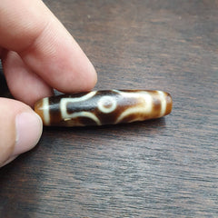 Himalayan Tibetan Nepalese 6 Eyes Agate Dzi Amulet Buddhist Spiritual Bead C15