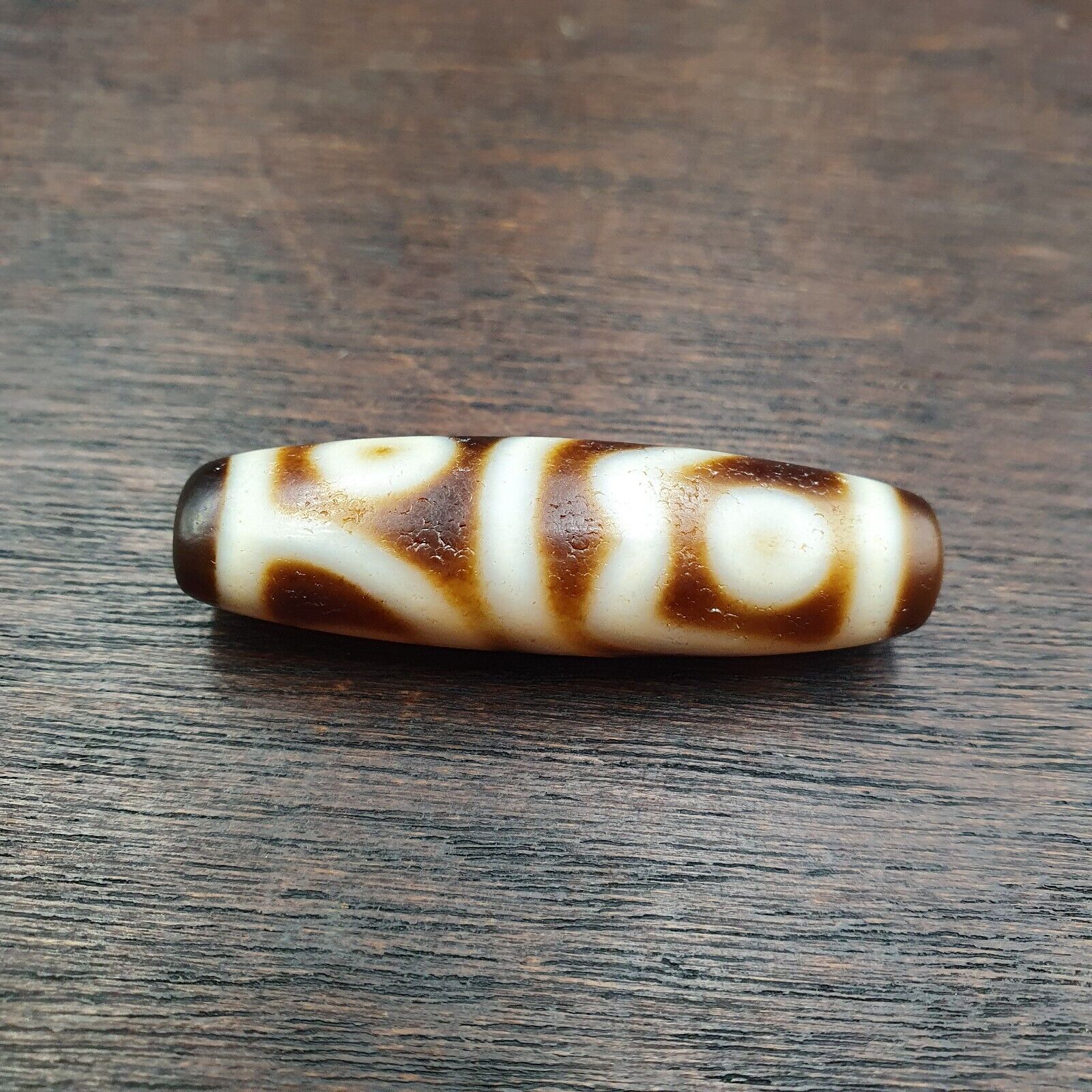 Vintage Himalayan Tibetan Agate Dzi Bead Amulet Smooth Skin Bead C14
