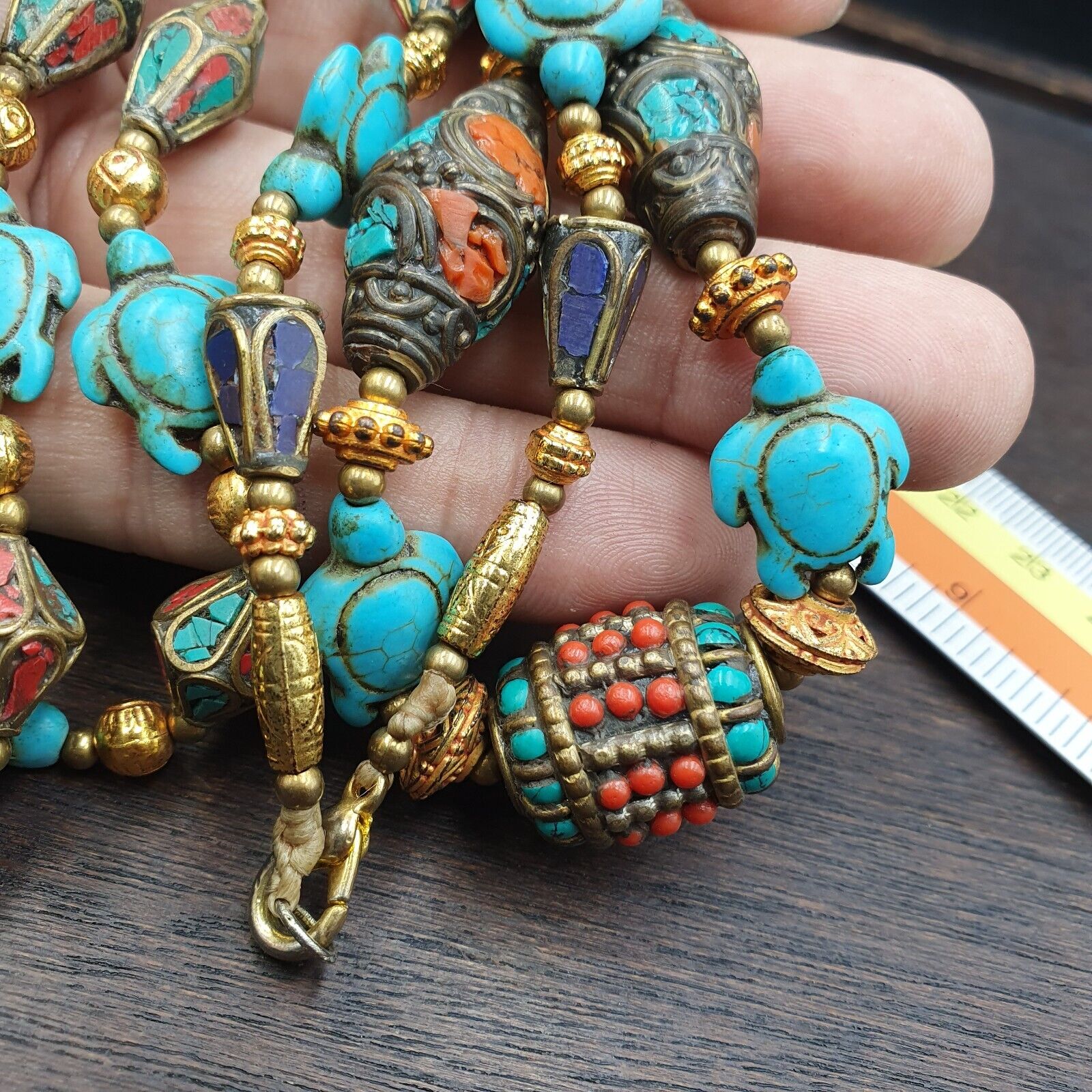 Turquoise,Hawlite Stone Tibetan Nepal Necklace Boho Ethnic Jewelry 40"