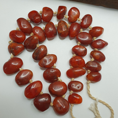 Old Antique Indo Tibetan Carnelian Agate Beads Raw Shape Necklace