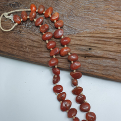 Old Antique Indo Tibetan Carnelian Agate Beads Raw Shape Necklace